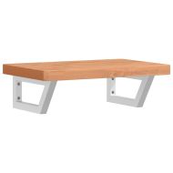 Стенен рафт за мивка, стомана и масивно дърво бук