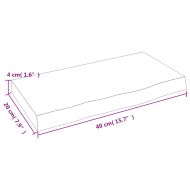Стенен рафт 40x20x4 см необработен масивен дъб