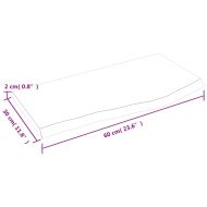 Стенен рафт светлокафяв 60x30x2 см обработен масивен дъб