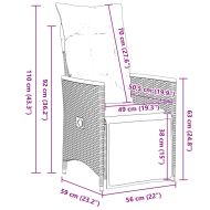 Градински бистро комплект с възглавници 5 части черен полиратан