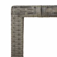 Градински бистро комплект с възглавници 7 части сив полиратан