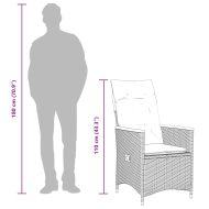 Градински трапезен комплект 7 части с възглавници сив полиратан