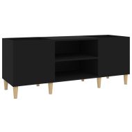 Шкаф за грамофонни плочи черен 121x38x48 см инженерно дърво