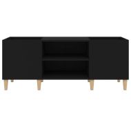 Шкаф за грамофонни плочи черен 121x38x48 см инженерно дърво