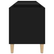Шкаф за грамофонни плочи черен 121x38x48 см инженерно дърво