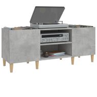 Шкаф за грамофонни плочи сив 121x38x48 см инженерно дърво