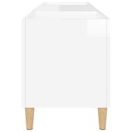 Шкаф за грамофонни плочи бял гланц 121x38x48 см инженерно дърво
