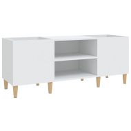 Шкаф за грамофонни плочи бял 121x38x48 см инженерно дърво