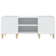 Шкаф за грамофонни плочи бял 121x38x48 см инженерно дърво