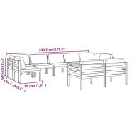 Градински комплект от 9 части с възглавници, алуминий, антрацит
