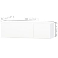 ТВ шкафове, 2 бр, инженерно дърво, 120x40x34 см, бял гланц