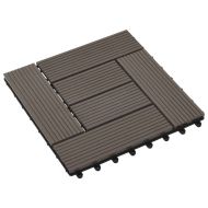 22 бр декинг плочки, 30x30 см, 2 кв.м., WPC, тъмнокафяви