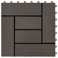 22 бр декинг плочки, 30x30 см, 2 кв.м., WPC, тъмнокафяви