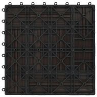 22 бр декинг плочки, 30x30 см, 2 кв.м., WPC, тъмнокафяви