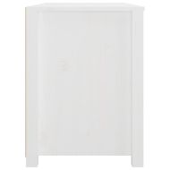 Страничен шкаф бял 100x40x54 см борово дърво масив