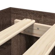 Рамка за легло с табла, кафяв дъб, 120x190 см, инженерно дърво