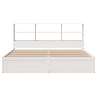 Рамка за легло без матрак, бял, 180x200 см, бор масив