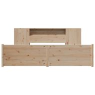 Легло с етажерка за книги, без матрак, 180x200 см, бор масив