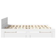 Рамка за легло с табла без матрак, бяла, 180x200 см