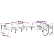 Градински комплект от 9 части с възглавници, алуминий, антрацит