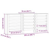 Капак за радиатор, старо дърво, 205x21,5x83,5см инженерно дърво
