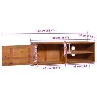 ТВ шкаф за стенен монтаж, 90x30x30 cм, тиково дърво масив