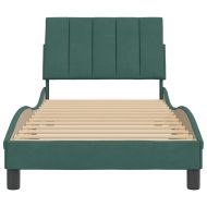 Рамка за легло без матрак Hanko, тъмнозелена, 90x200 см, кадифе