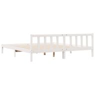 Рамка за легло без матрак, бял, 200x220 см, борово дърво масив