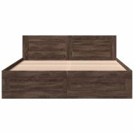 Рамка за легло с табла, кафяв дъб, 160x200 см, инженерно дърво