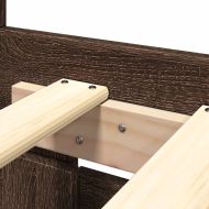 Рамка за легло с табла, кафяв дъб, 160x200 см, инженерно дърво