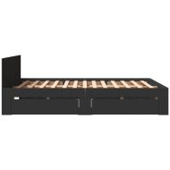 Рамка за легло с табла без матрак, черна, 160x200 см