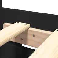 Рамка за легло с табла без матрак, черна, 160x200 см