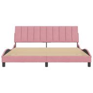 Рамка за легло без матрак Hanko, розова, 180x200 см, кадифе