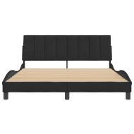 Рамка за легло без матрак Hanko, черна, 160x200 см, кадифе