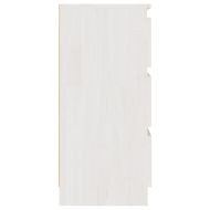 Нощно шкафче, бяло, 40x29,5x64 см, борово дърво масив