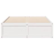 Рамка за легло без матрак, бял, 135x190 см, бор масив
