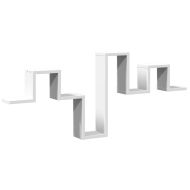 Стенен рафт, бял, 104,5x10x43 см, инженерно дърво