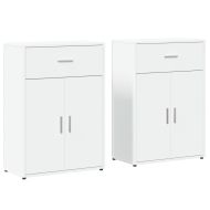 Сайдборди, 2 бр, бели, 60x30x84 см, инженерно дърво