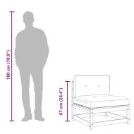 Външни кресла без подлакътници с възглавници 2 бр бор бор масив