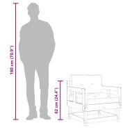 Градински столове с възглавници, 2 бр, сиви, бор масив
