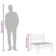 Градински средни дивани, 4 бр, сиви, бор масив