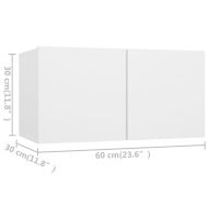 Комплект ТВ шкафове от 4 части, бял, инженерно дърво