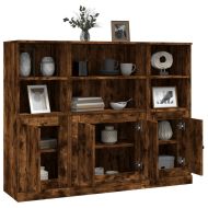 Високи шкафове, 3 бр, опушен дъб, инженерно дърво