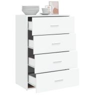 Сайдборд, бял, 60x31x84 см, инженерно дърво