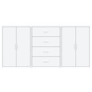 Сайдборди, 3 бр, бели, 60x31x84 см, инженерно дърво