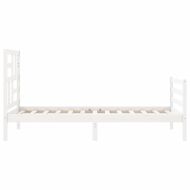 Рамка за легло с табла бяла Small Single дърво масив