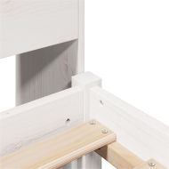 Легло с рафтове за книги, без матрак, бял, 75x190 см, бор масив