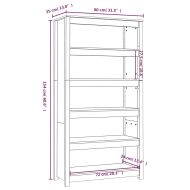 Библиотека, 80x35x154 см, борово дърво масив