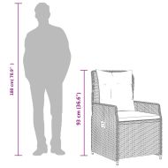 Градински комплект с възглавници, 7 части, бежов полиратан