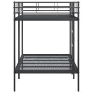 Двуетажно легло без матрак Черно 107x203 cm Стомана